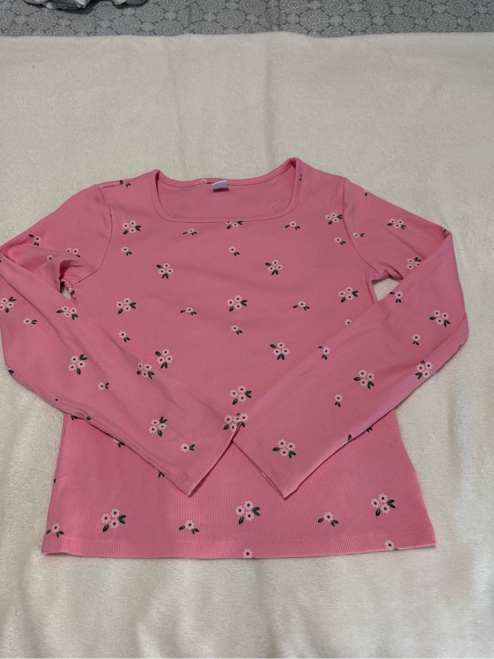 Old Navy Pink Floral Long-Sleeve Shirt